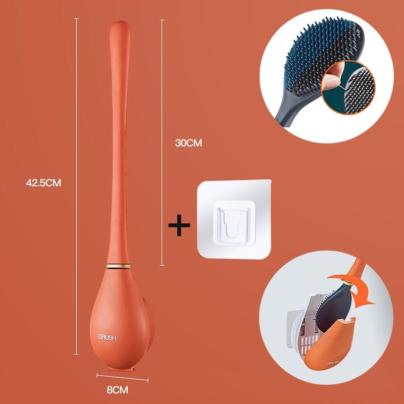 Veggmontert Silikon Toalettbørste med Ergonomisk Håndtak 7