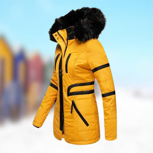 Vinter Dame Jakke Figursydd Design med Vindtett Teknologi 1