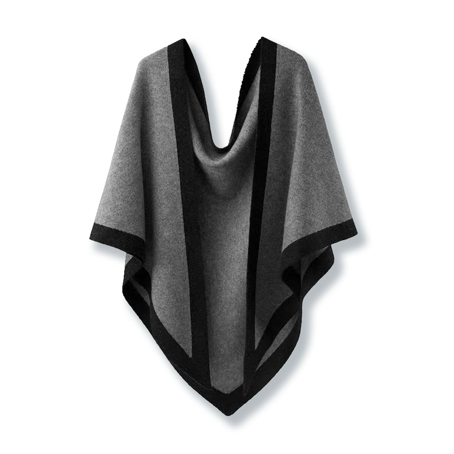 Women's Triangle Shawl with Contrast Edge 0