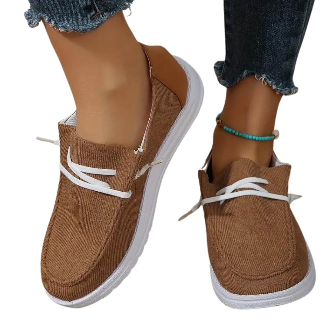 Pustende kordfløyelssko for kvinner