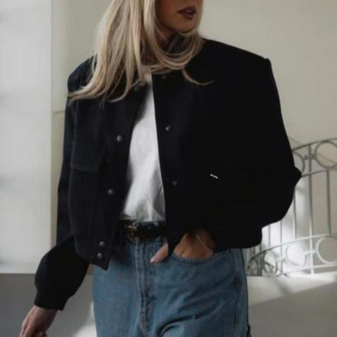 Cropped bomberjakke for kvinner