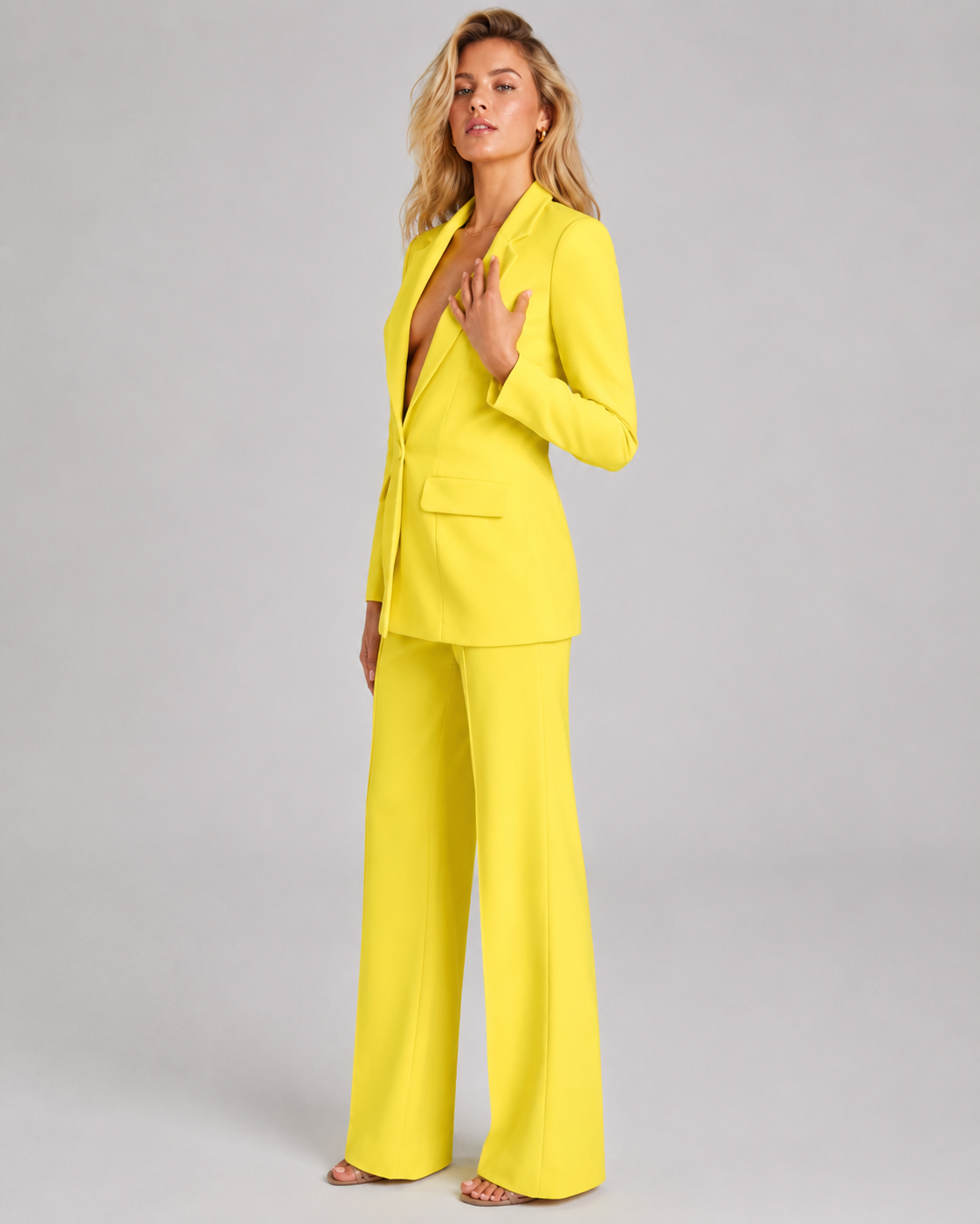 Dame Blazer og Bukser Sett Elegant Og Komfortabel Passform