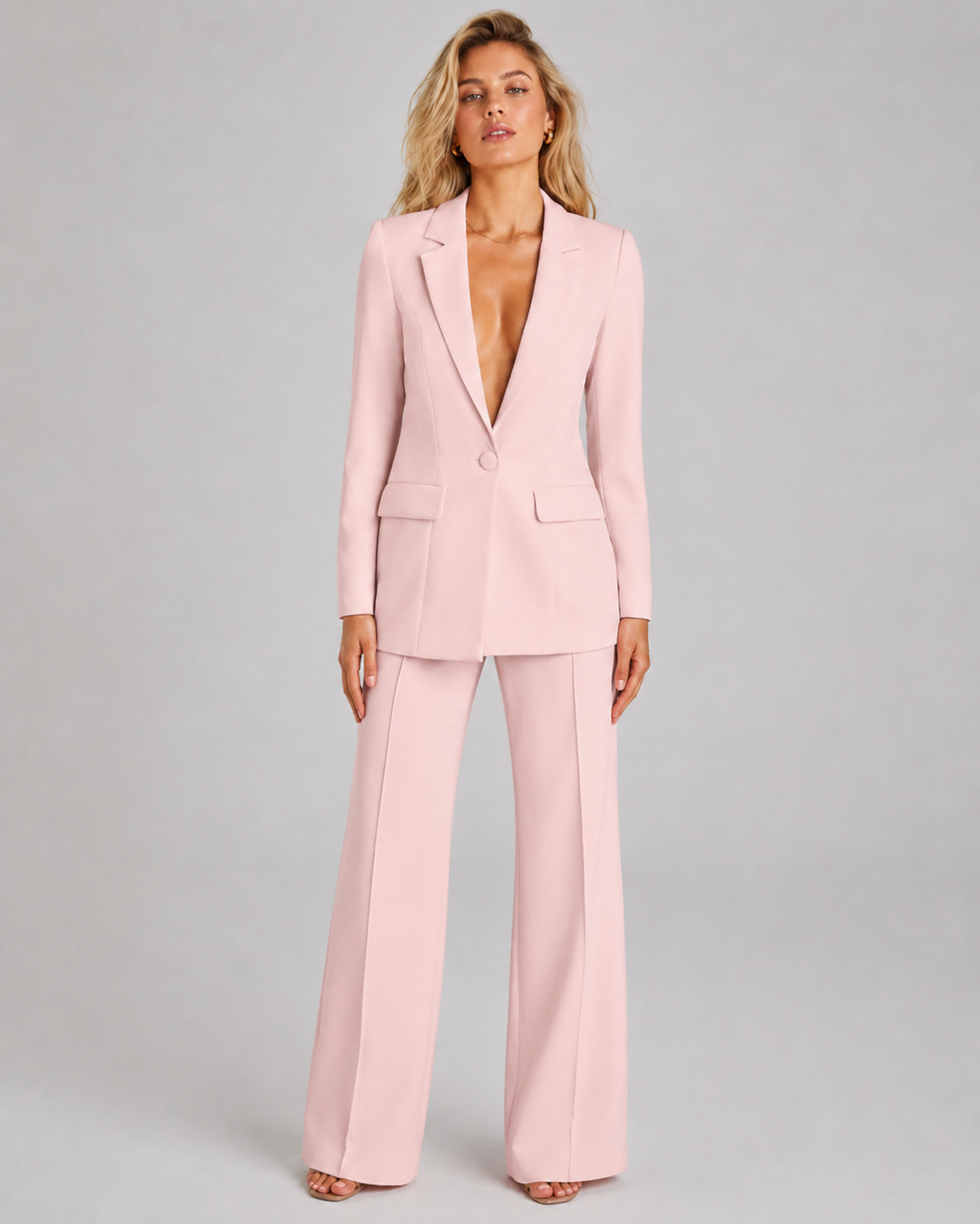 Dame Blazer og Bukser Sett Elegant Og Komfortabel Passform
