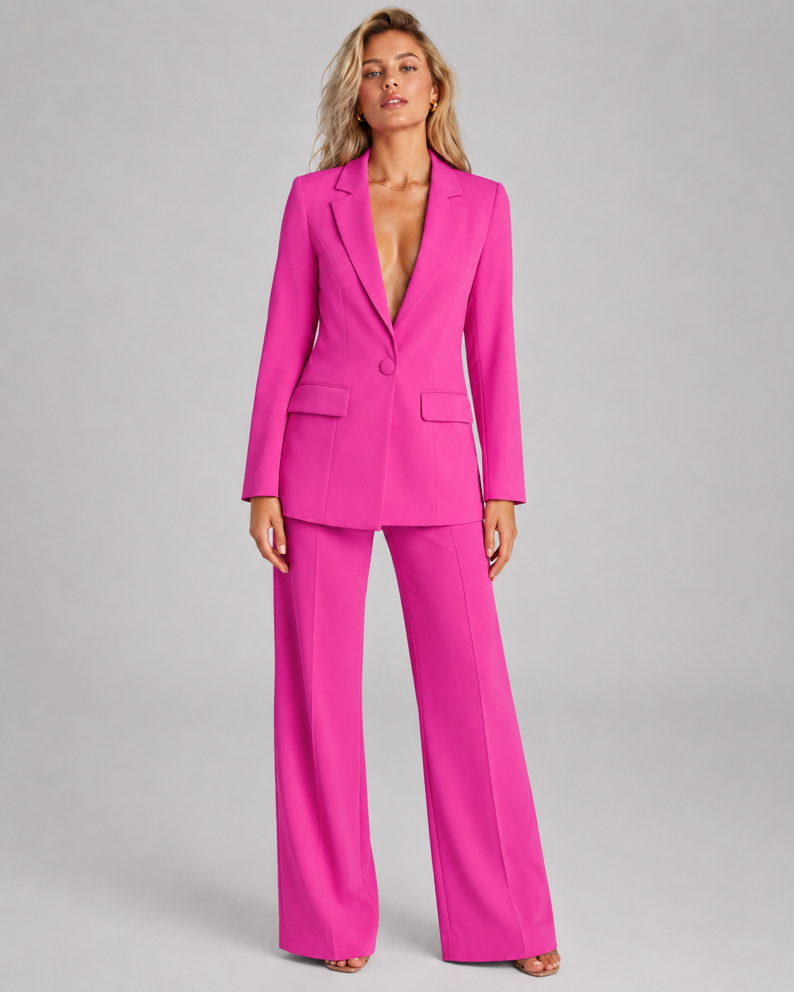 Dame Blazer og Bukser Sett Elegant Og Komfortabel Passform