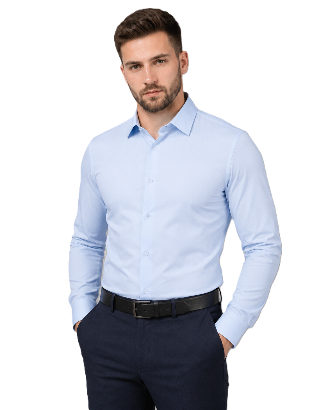 Herreskjorte Rynkefri Stretch Komfort Stil Elastan