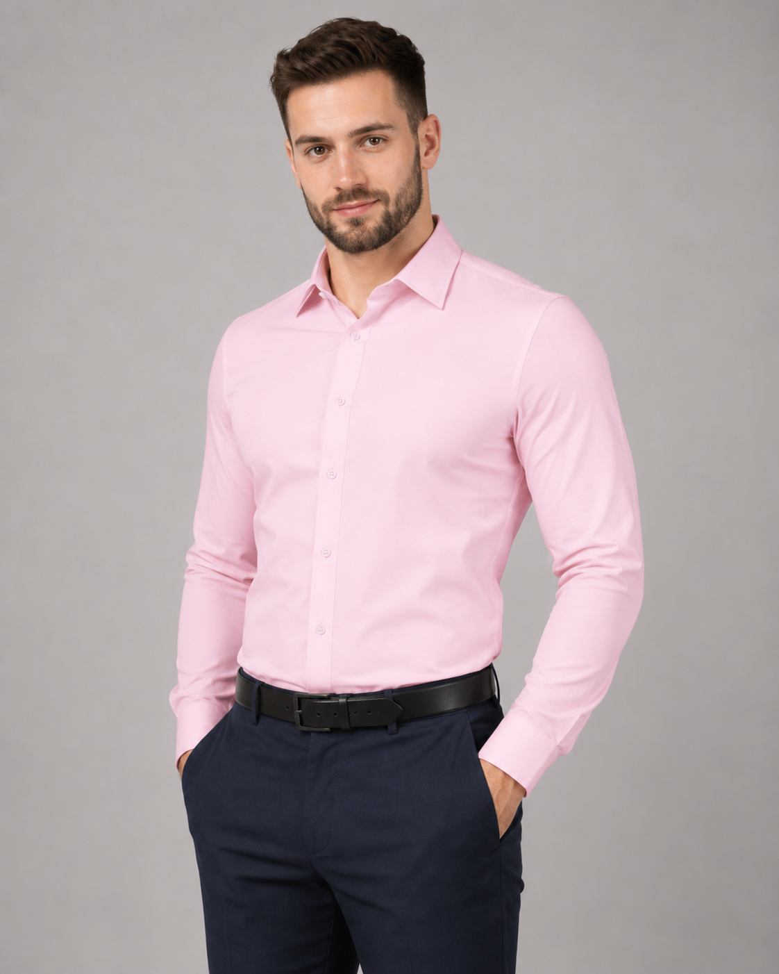 Herreskjorte Rynkefri Stretch Komfort Stil Elastan