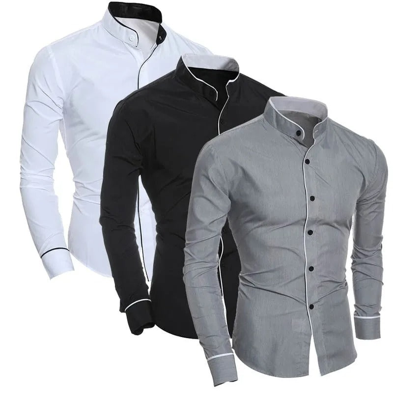 Slim Fit langermet bluse for menn