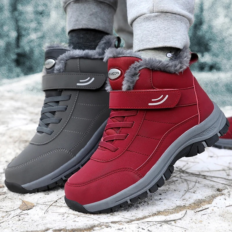 Lette snøstøvler med pels til dame