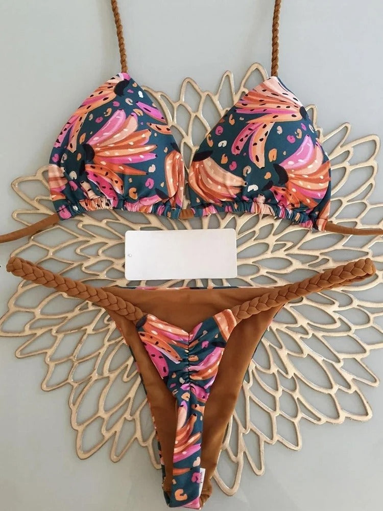 Bikinisett med høy midje for kvinner