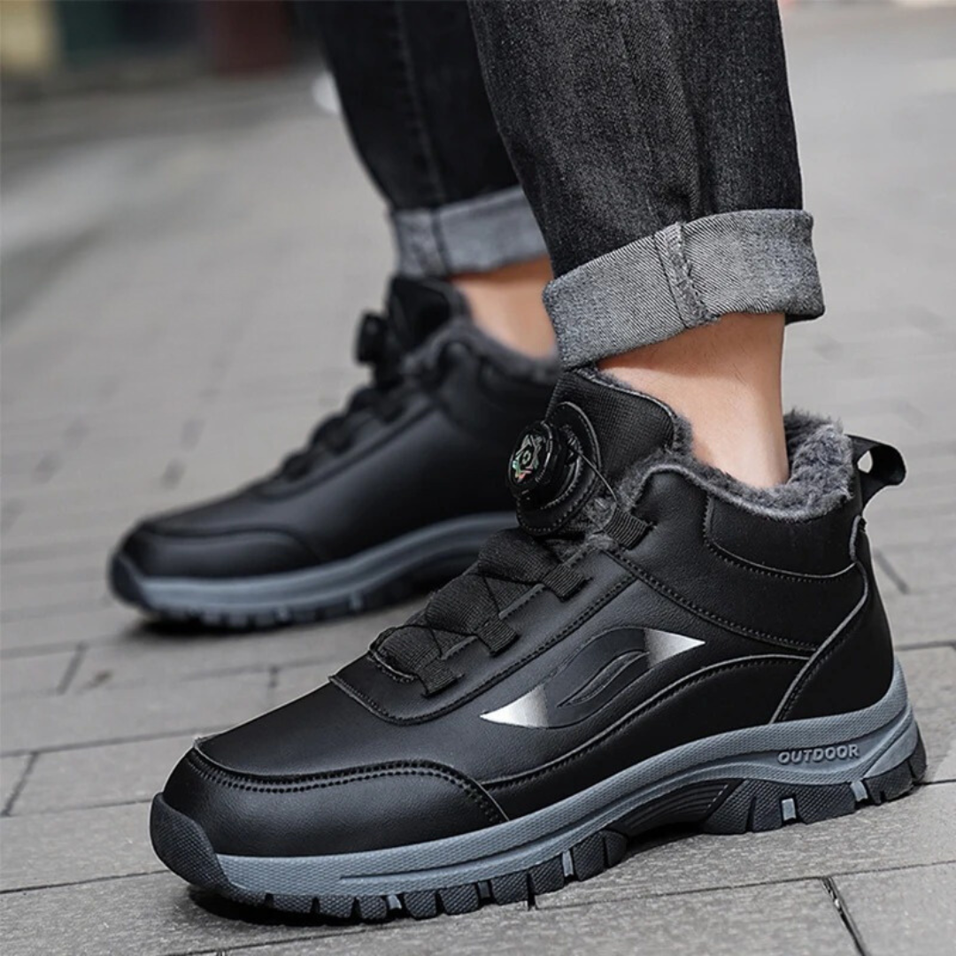 Vanntette ankelstøvler i plysj med flat bunn