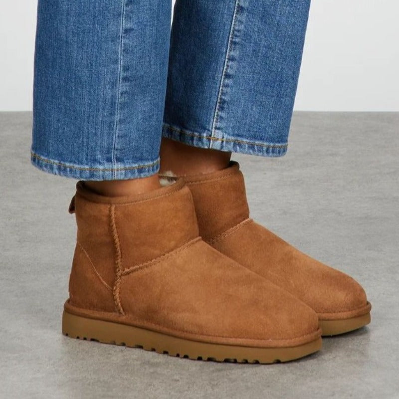 Dame Vinterstøvler Mini Boots med Fleecefor og Fleksibel Såle-5