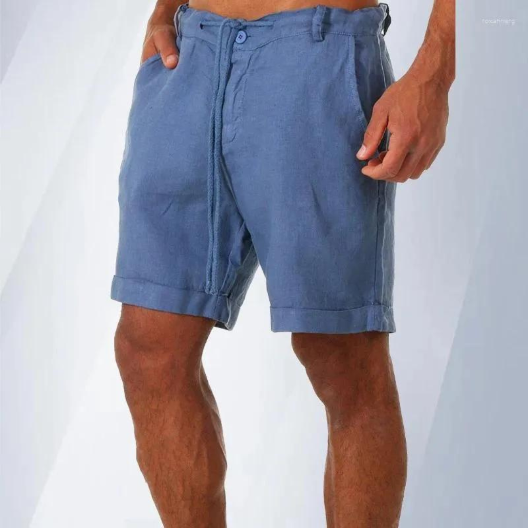 Shorts i bomullslin for menn