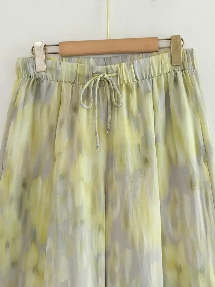 Vintage trykte bukser for kvinner