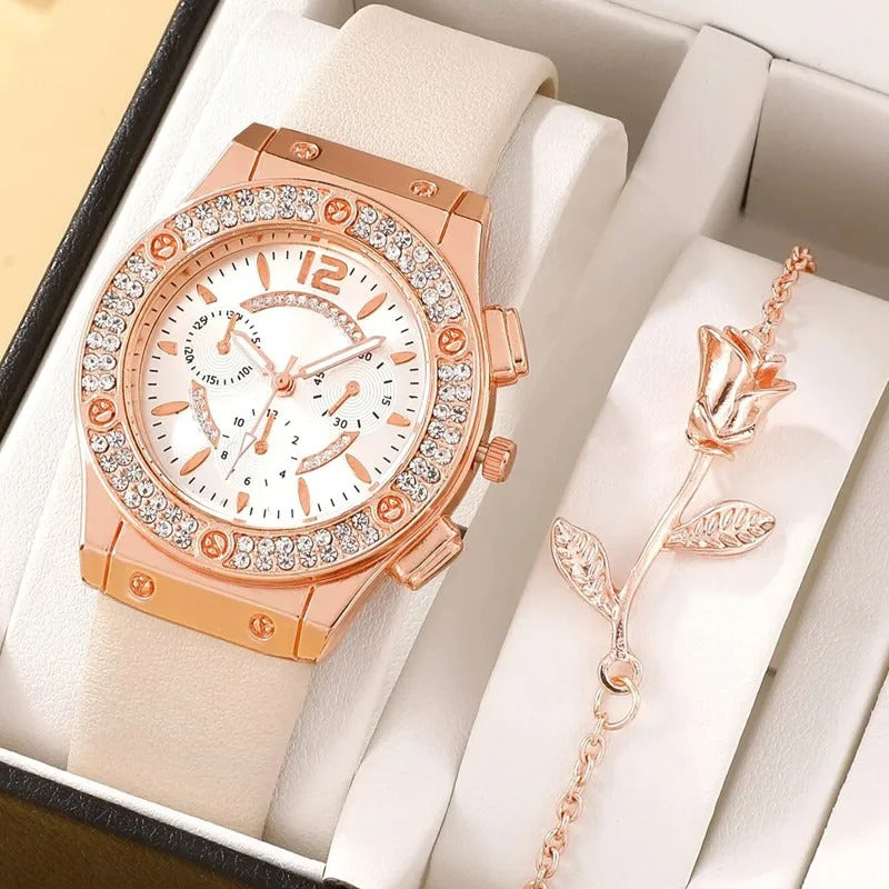 Luksus Rhinestone-klokke
