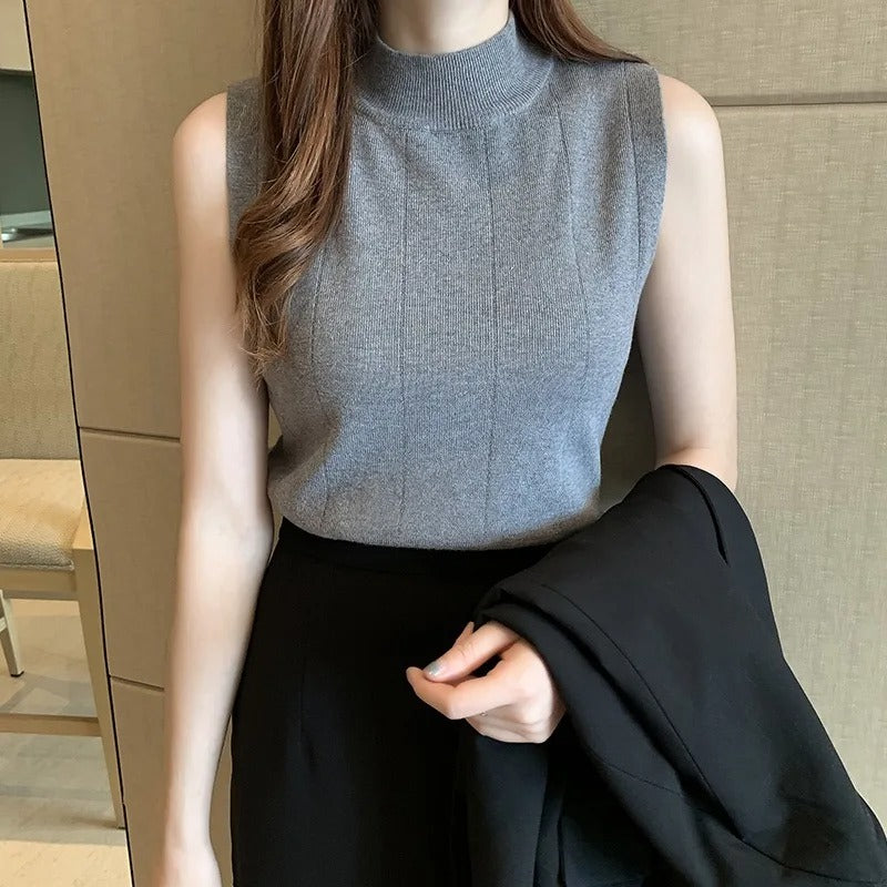 Strikket tank top for kvinner