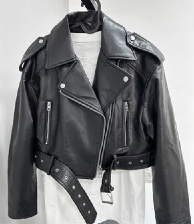 Vintage Kunstskinnjakke for kvinner
