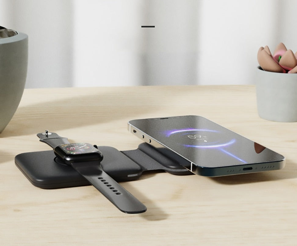 Sammenleggbar magnetisk trådløs lader