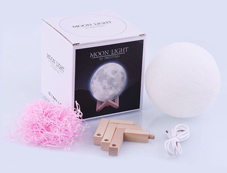 3D månelampe med tekst