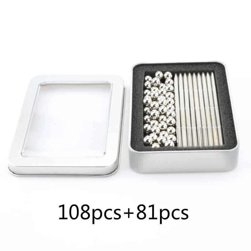 Magnetiske stålpinner og kuler