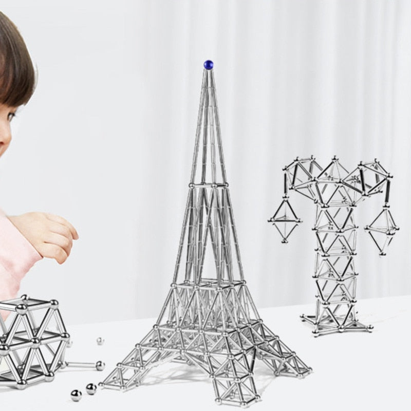 Magnetiske stålpinner og kuler