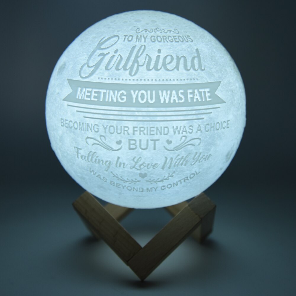 3D månelampe med tekst