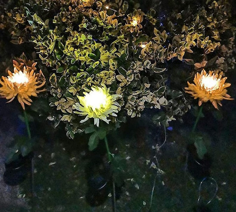 Krysantemum LED solcellelys