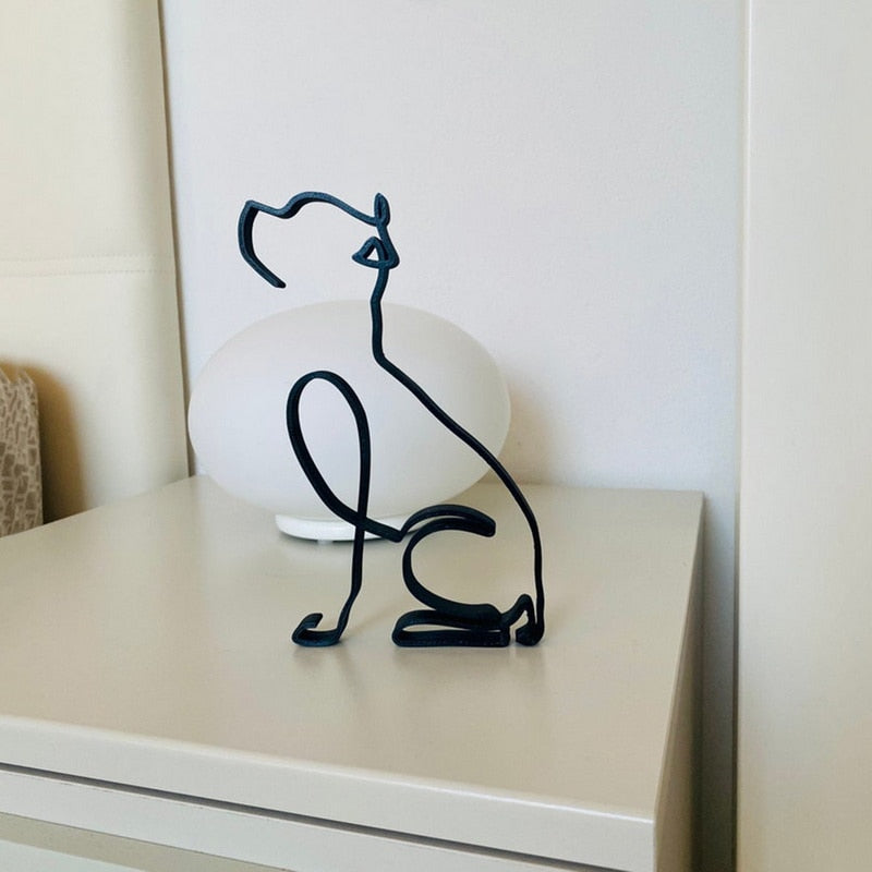 Minimalistisk hundekunstskulptur