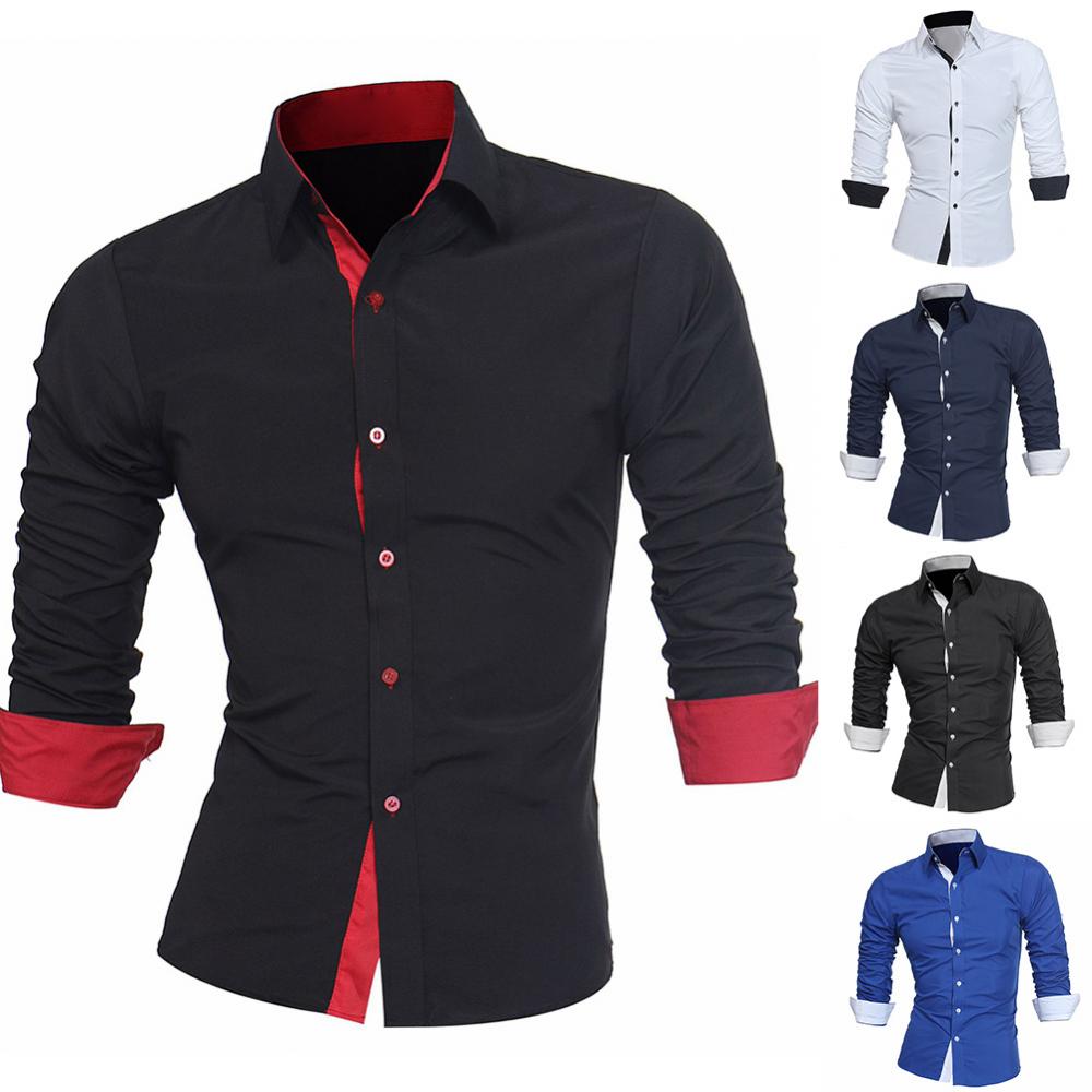 Menn Slim Fit Langermet