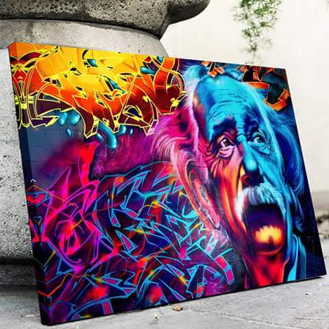 Einstein Graffiti Canvass Veggkunst