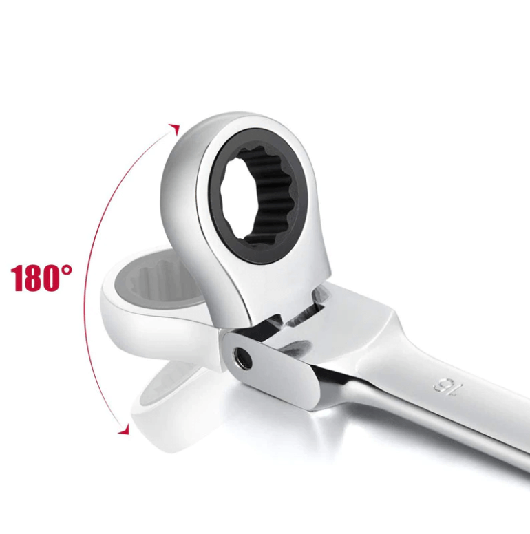 Slange skrallenøkkel med fleksibelt hode