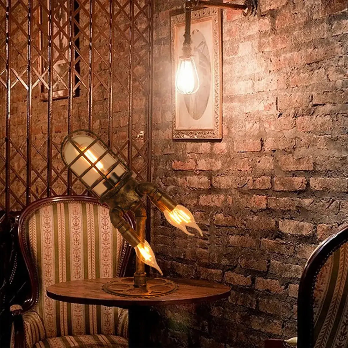 Steampunk rakettlampe