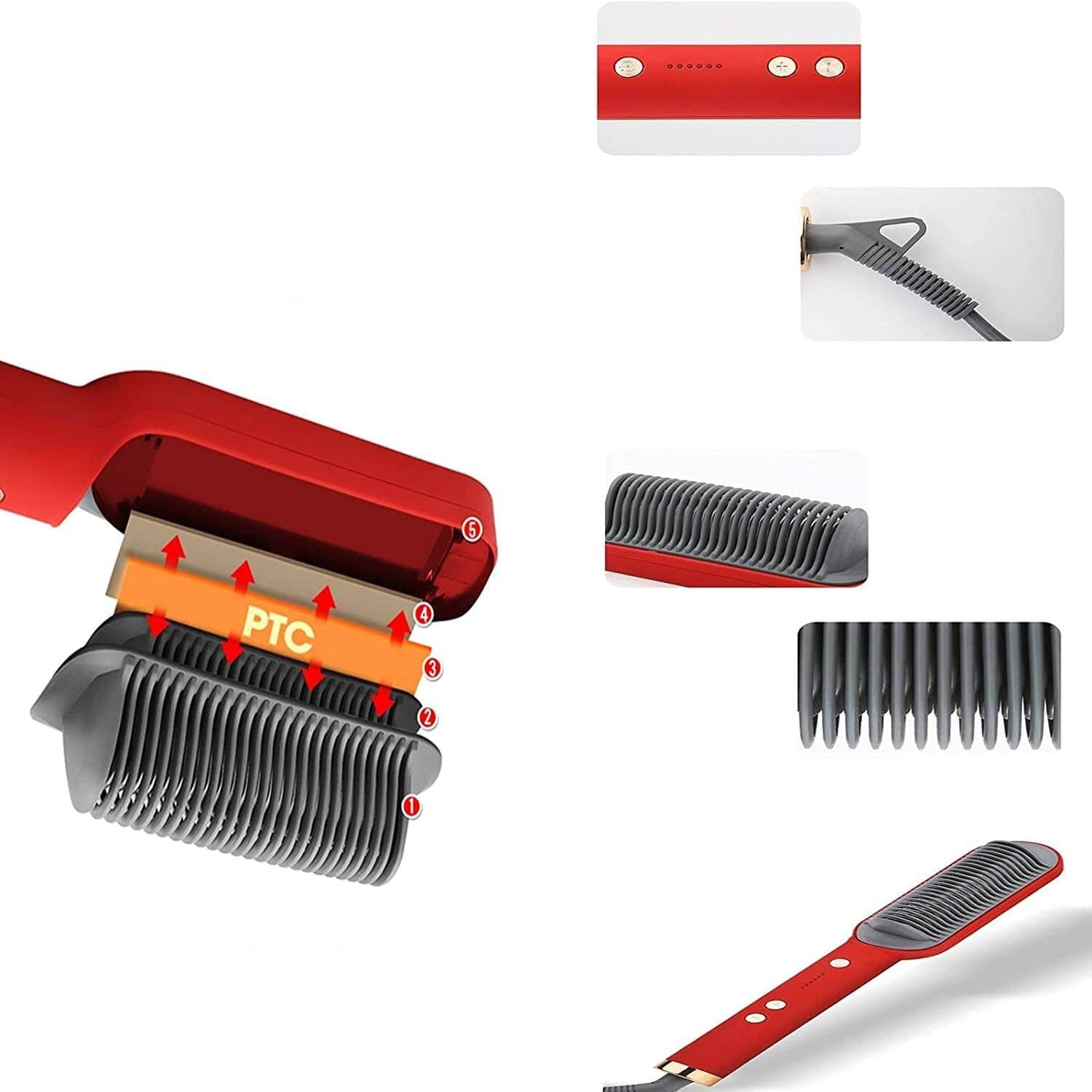 Rettetang børste Oppvarmet kam