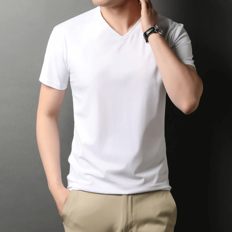 Slim Fit V-hals T-skjorte for menn