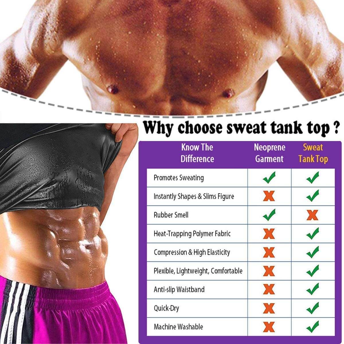 Sauna Sweat Glidelåsvest for menn