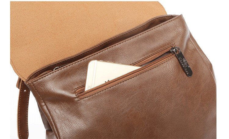 Vintage ryggsekk i kunstlær