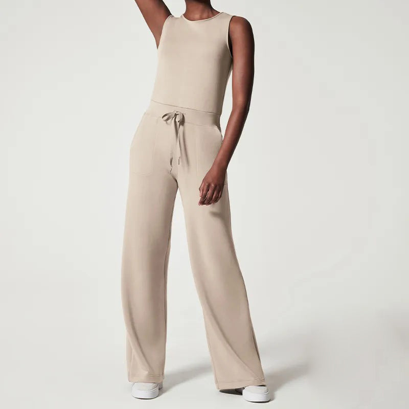 Dame Jumpsuit Lett Polyester med Belte Komfortabel Silhuett-1