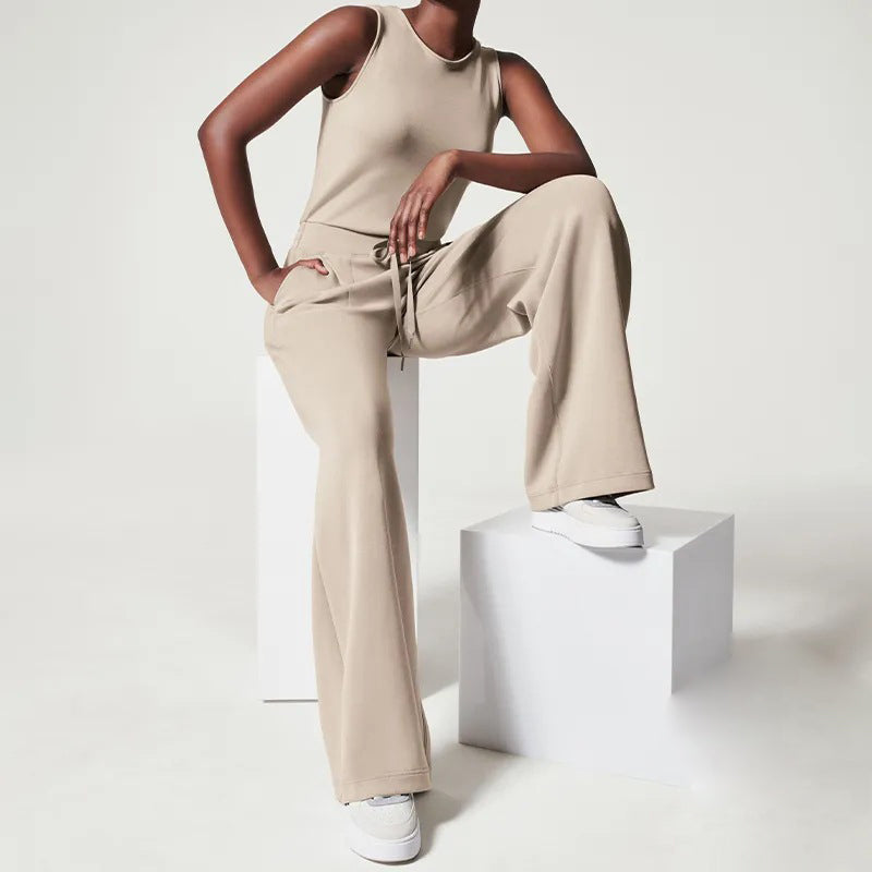Dame Jumpsuit Lett Polyester med Belte Komfortabel Silhuett-4