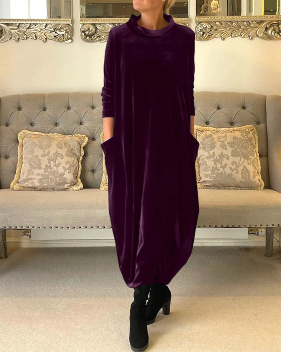 Vinterkjole Dame Elegant Design Varme Stoffer-3