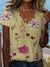 Variant image for Kvinne Bluse Løs Passform Polyester Blomstertrykk-17
