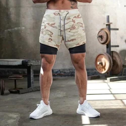 Herre Sportshorts 2-i-1 Fuktighetsdrenerende Polyester 6
