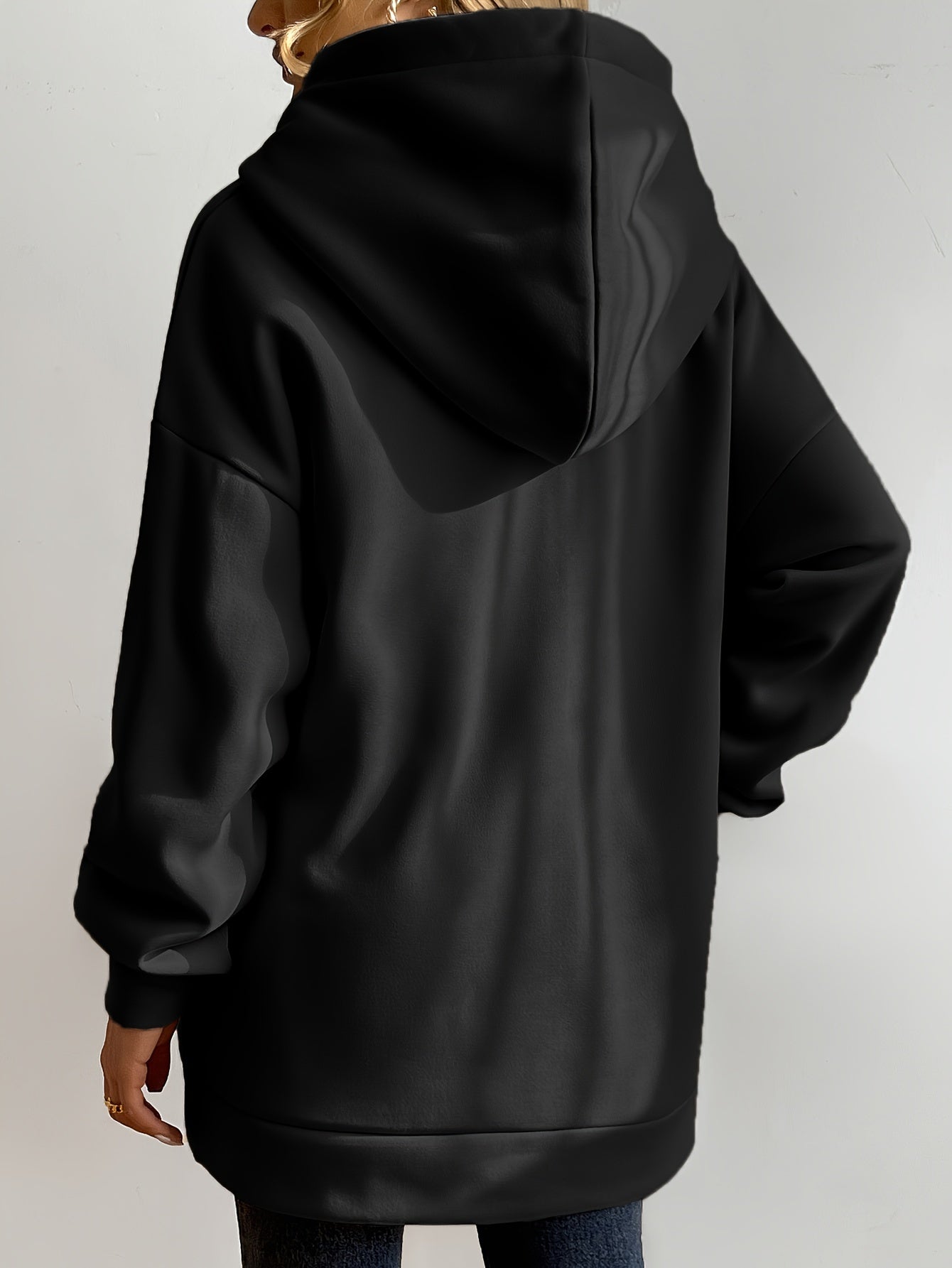Hettegenser Dame Sporty Design med Glidelås 100% Bomull-3