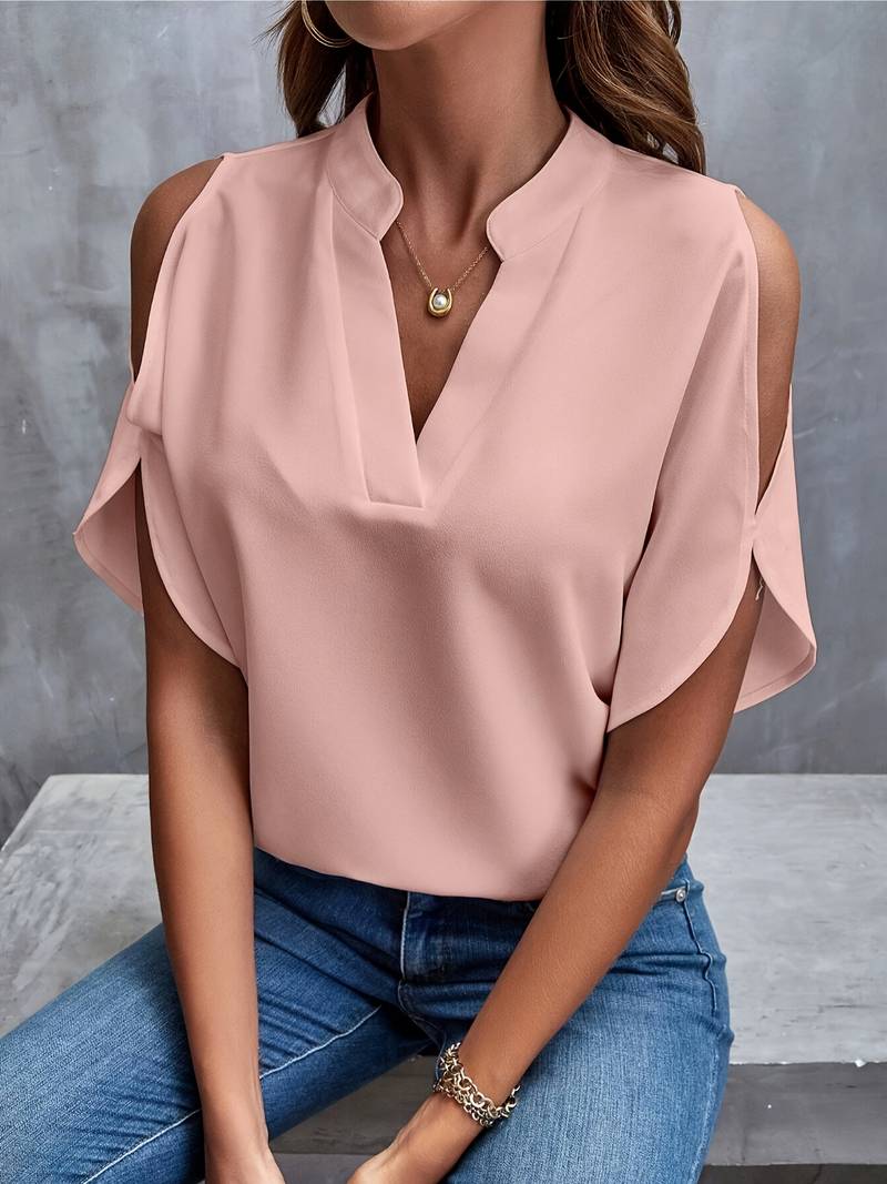 Variant image for Dame Skulderfri Bluse Elegant Lett Stoff-1