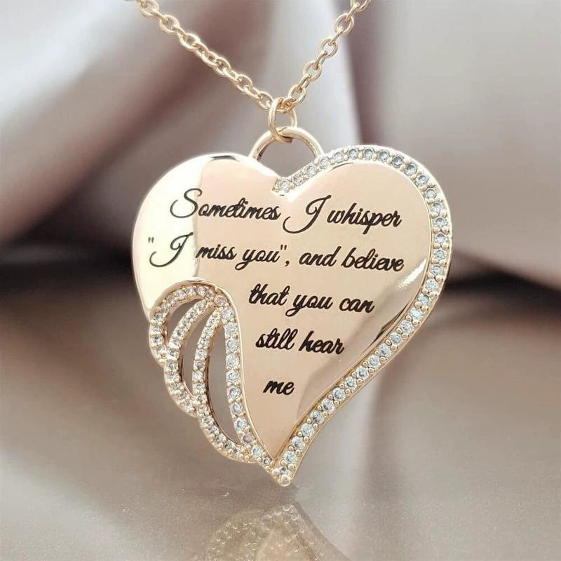 Angel Wing Heart Halskjede