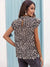 Kvinne Bluse Leopardmønster Ruffle Polyester