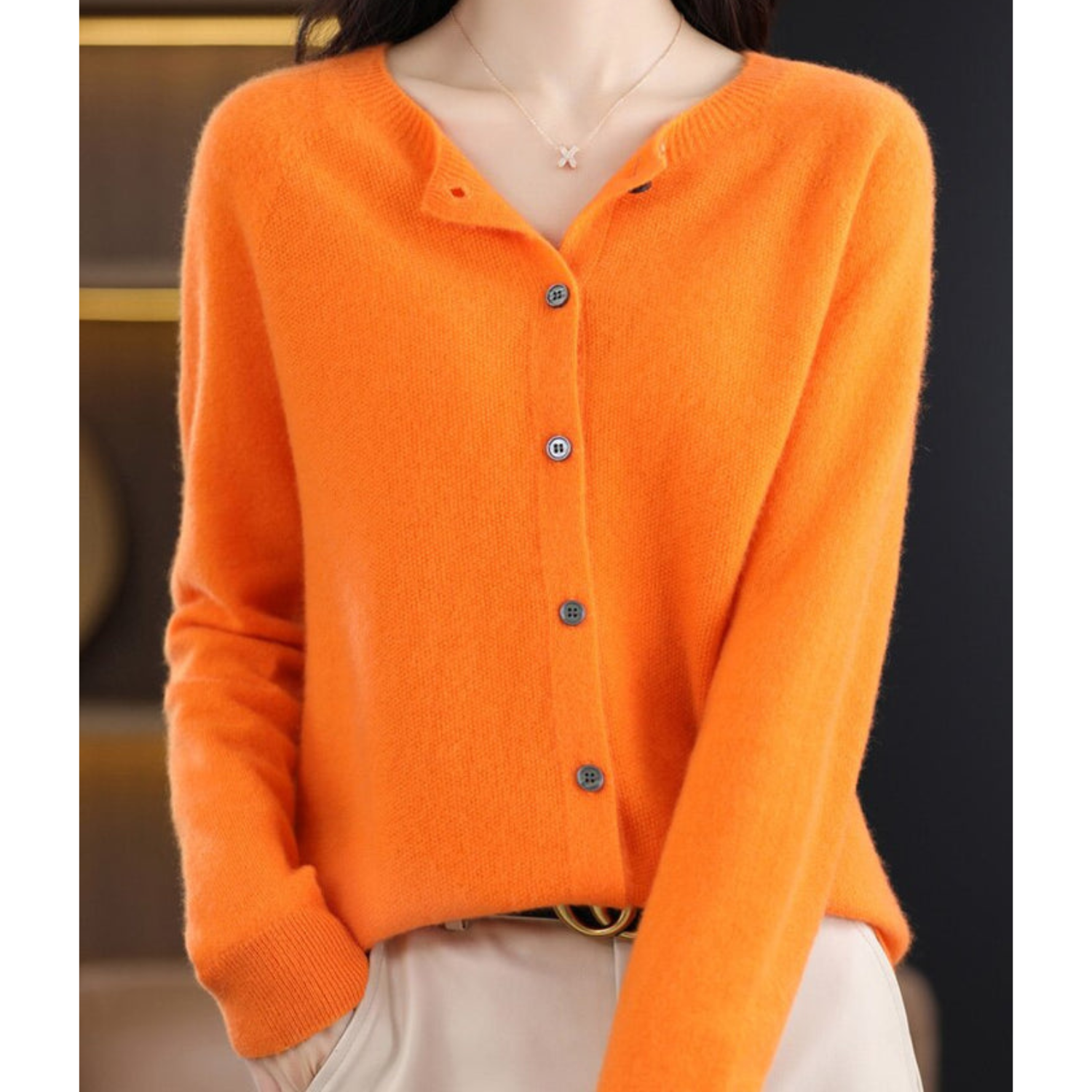 Variant image for Dame Cardigan O-hals Strikket Ull-43