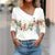 Kvinne Bluse Lange Ermer Blomstertrykk Polyester 5