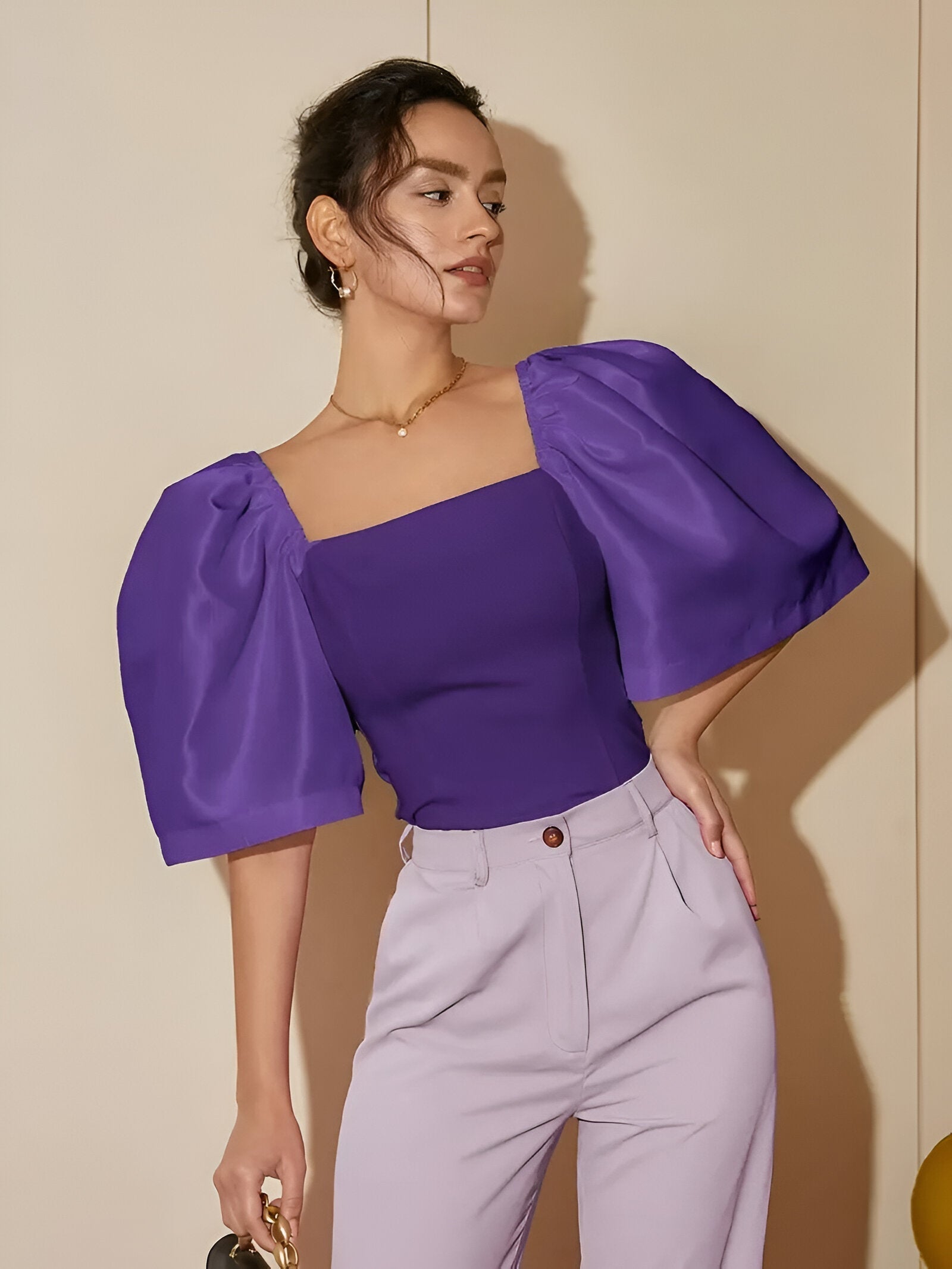 Variant image for Dame Bluse Firkantet Utringning Smal Polyester-9