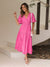 Variant image for Kvinne Kjole V-hals Puff Ermer Polyester Elegant Lang Lengde-8