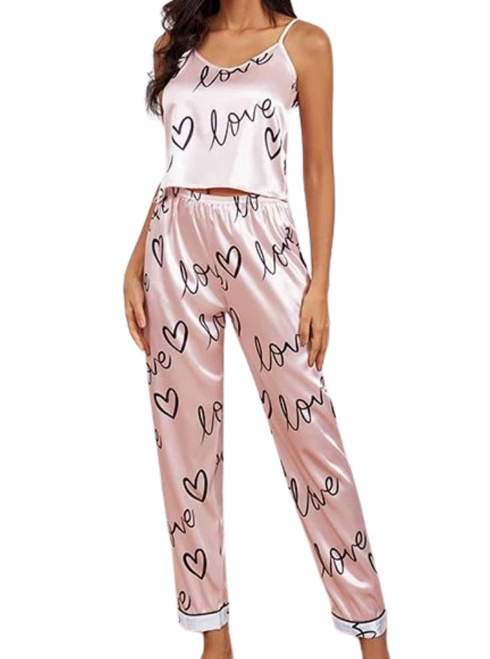 Pyjamassett i Polyestersateng for kvinner