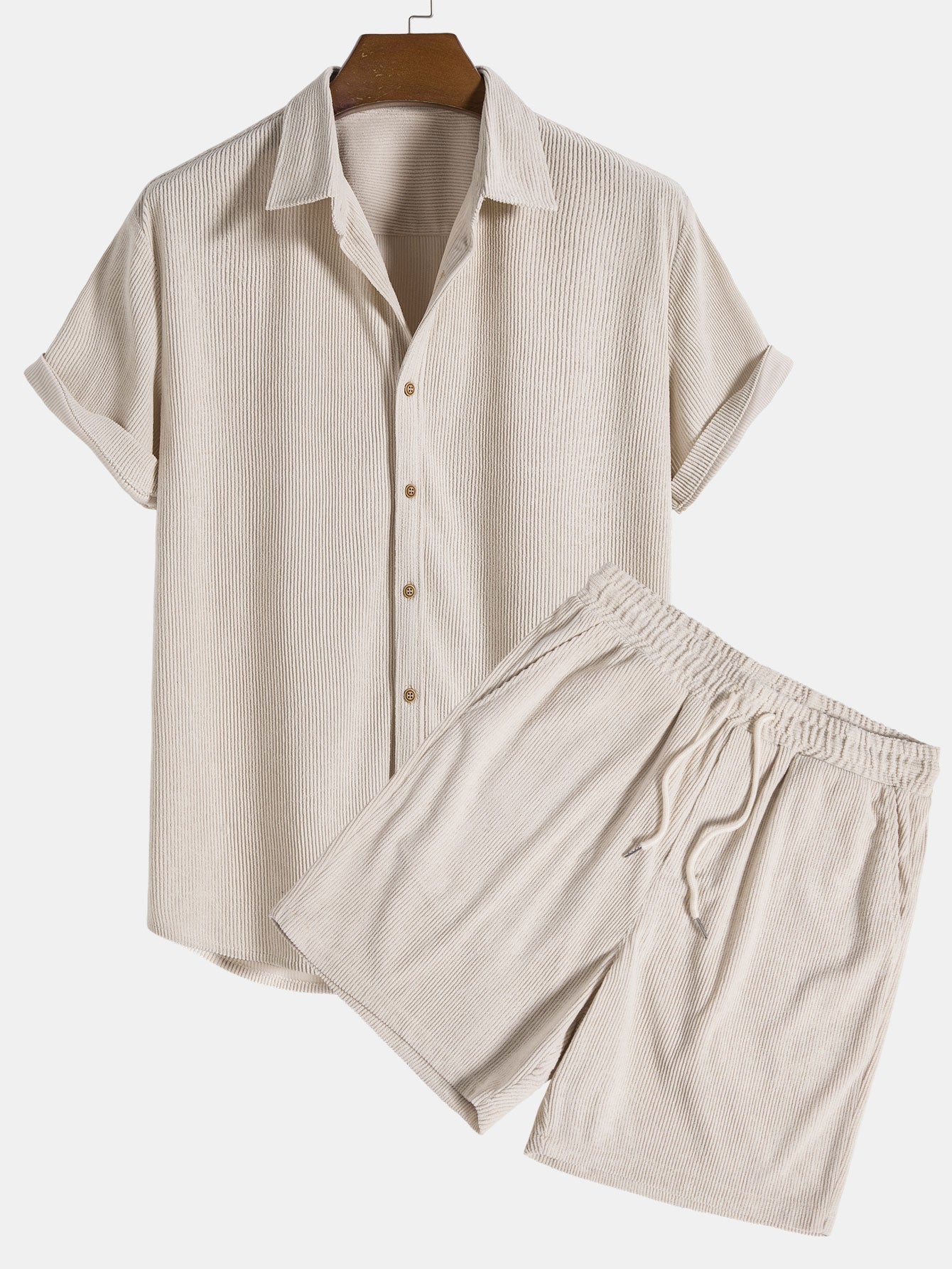 Herre 2-delt Sett Corduroy Stilig Design-1